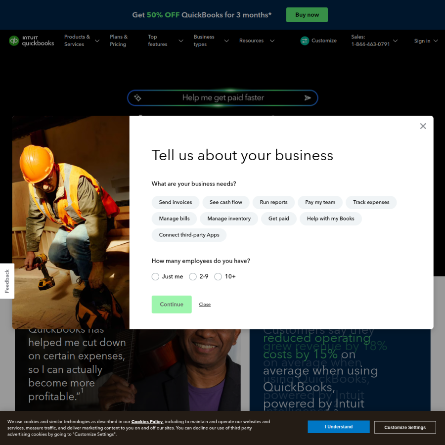 quickbooks.intuit.com homepage screenshot