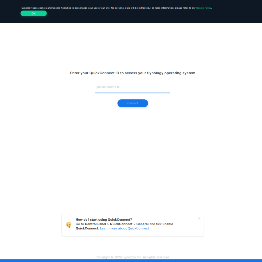 quickconnect.to homepage screenshot