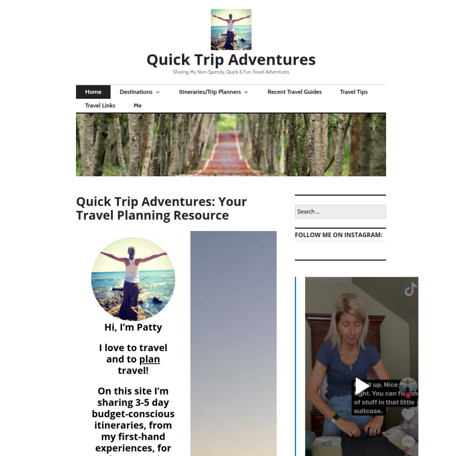 quicktripadventures.com homepage screenshot