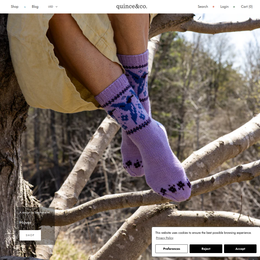 quinceandco.com homepage screenshot