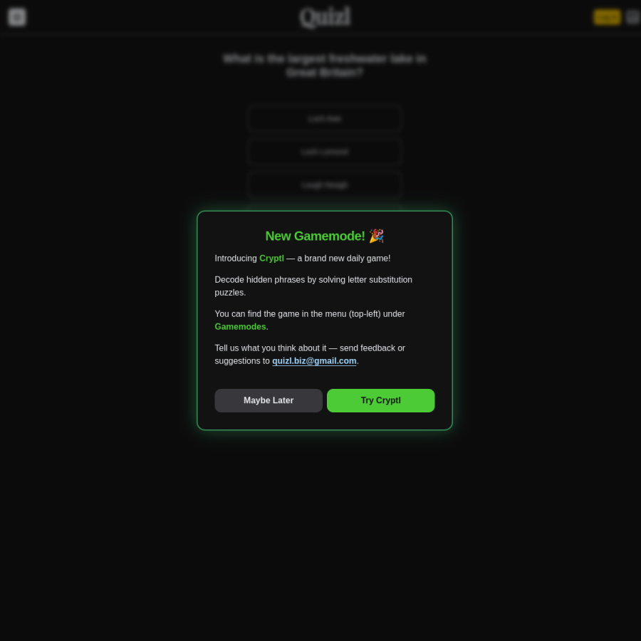 quizl.io homepage screenshot