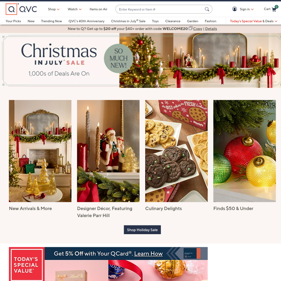 qvc.com homepage screenshot
