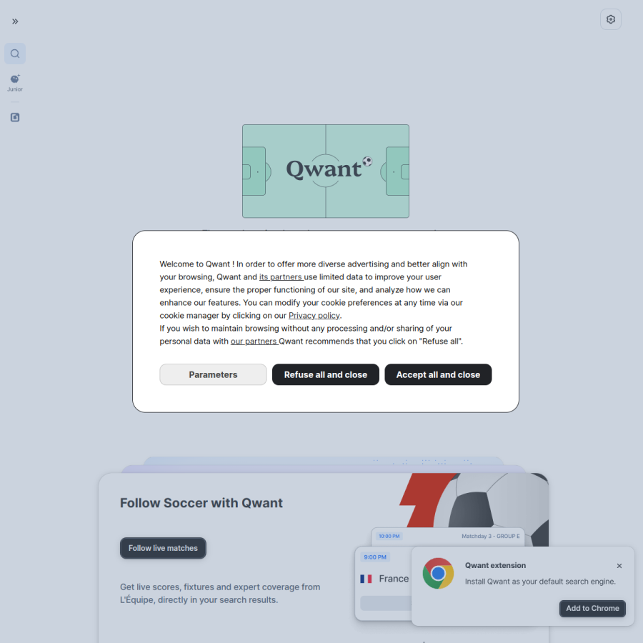 qwant.com homepage screenshot