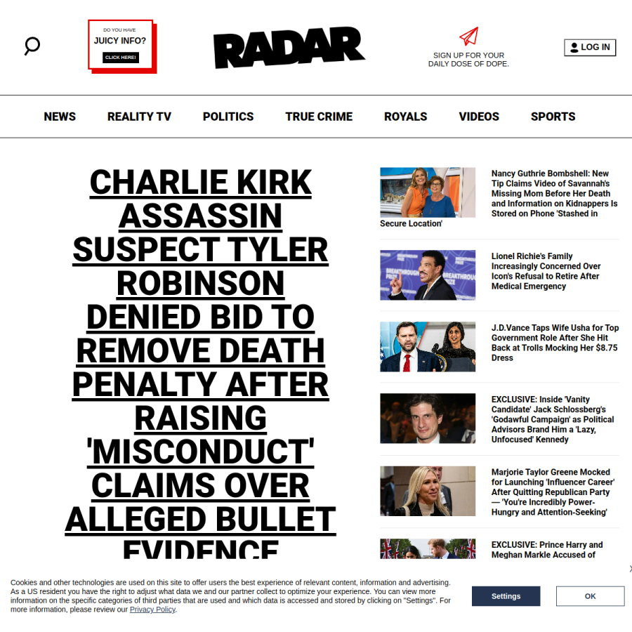 radaronline.com homepage screenshot