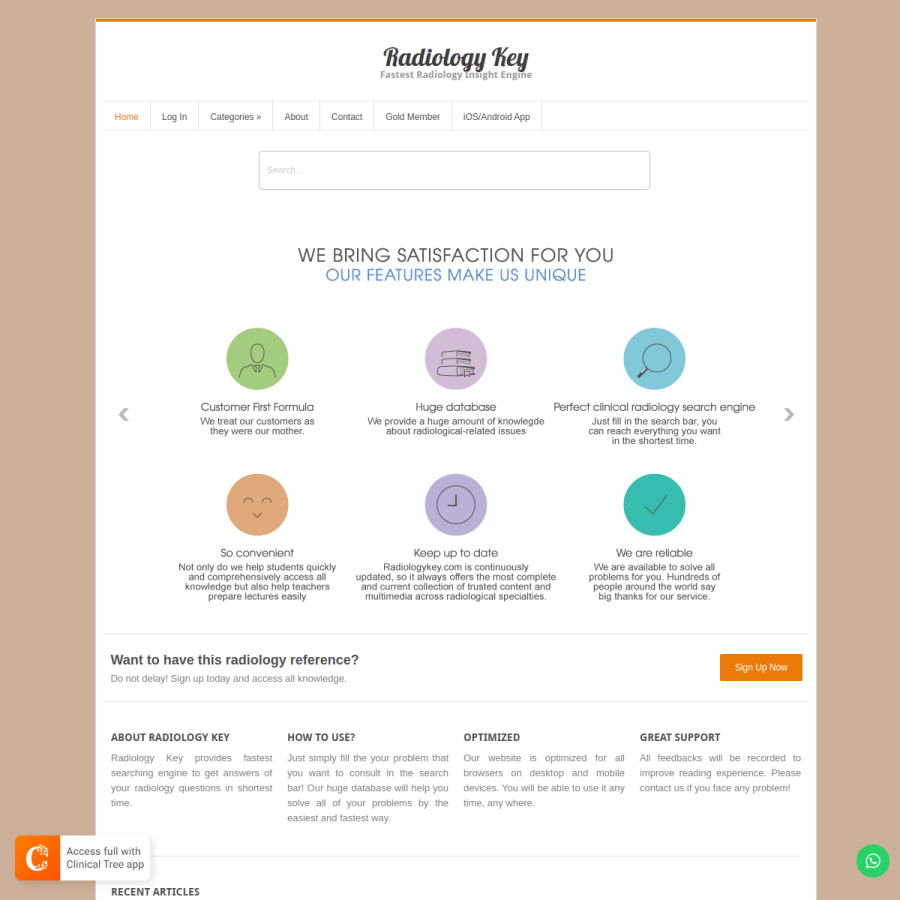 radiologykey.com homepage screenshot