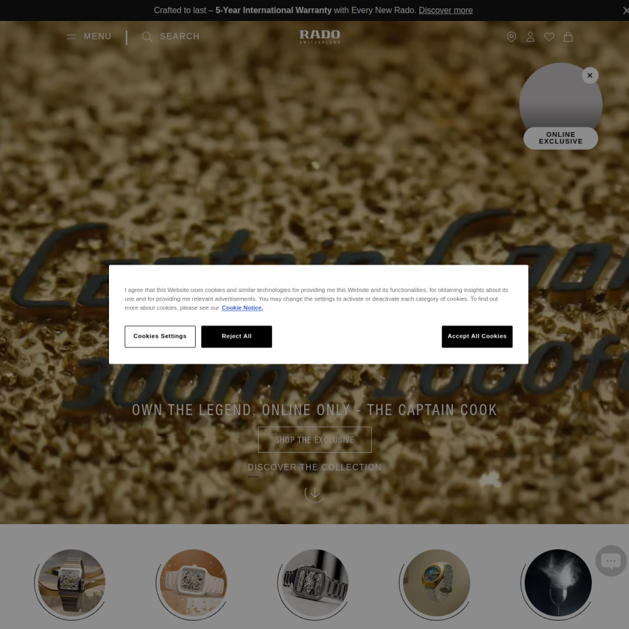 rado.com homepage screenshot