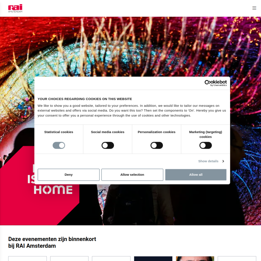 rai.nl homepage screenshot