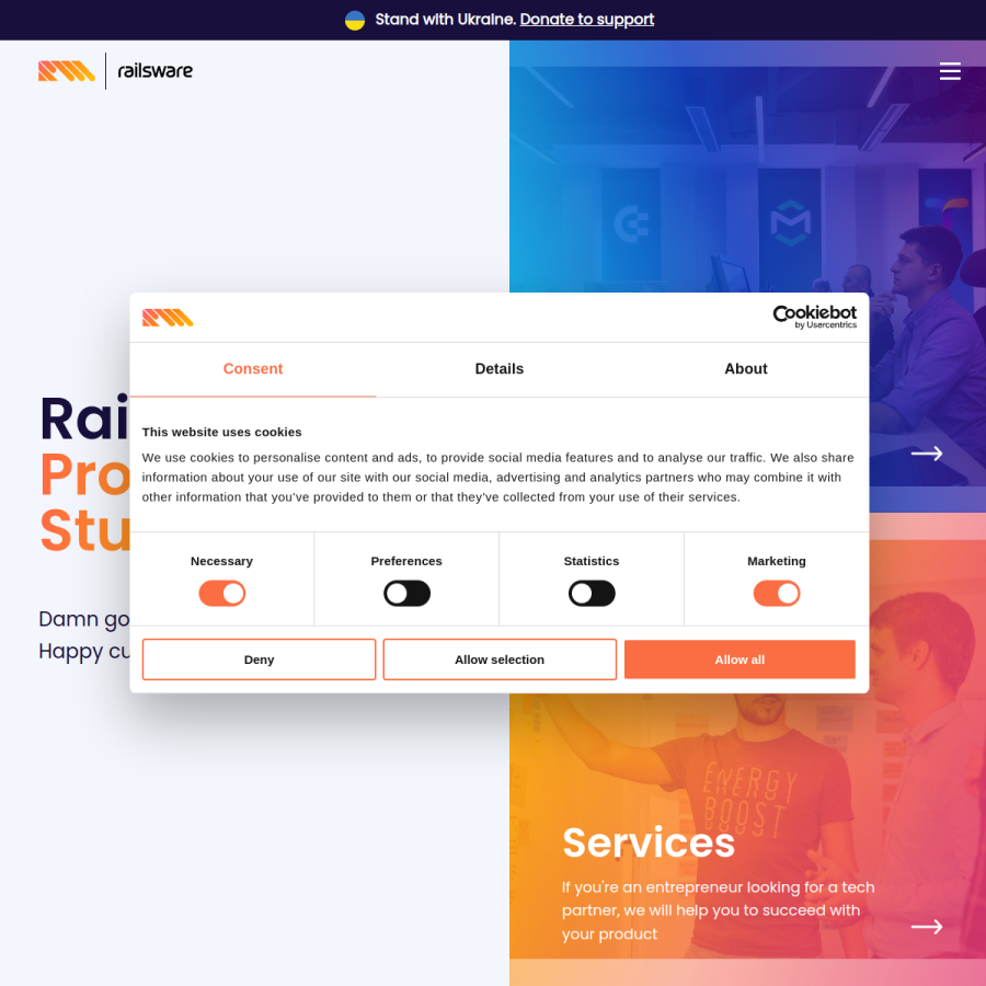 railsware.com homepage screenshot