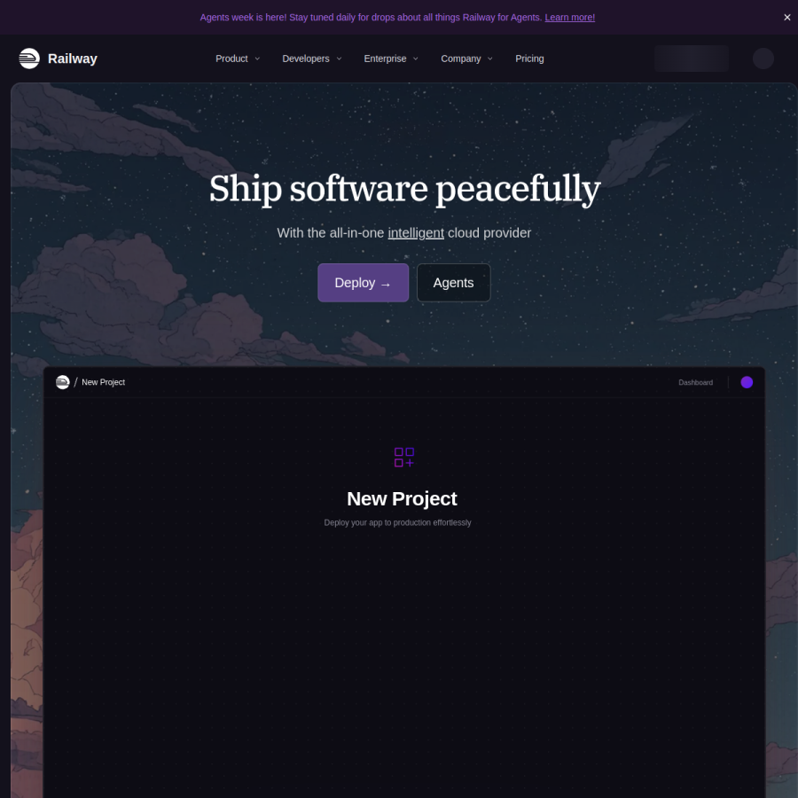 railway.app homepage screenshot