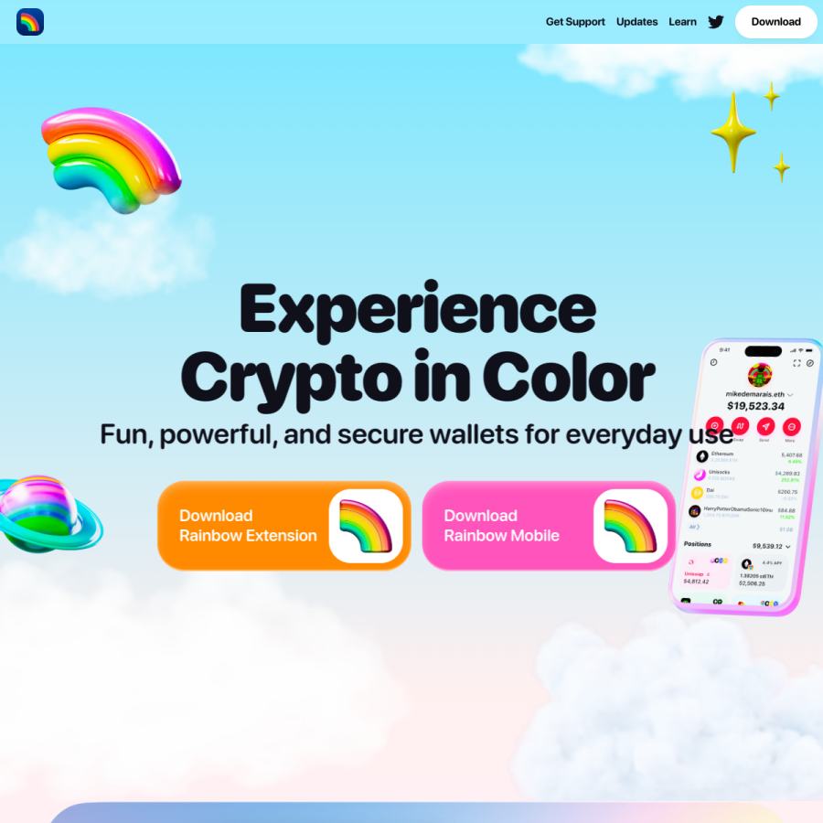 rainbow.me homepage screenshot