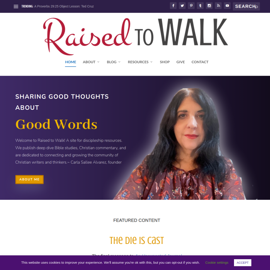 raisedtowalk.org homepage screenshot