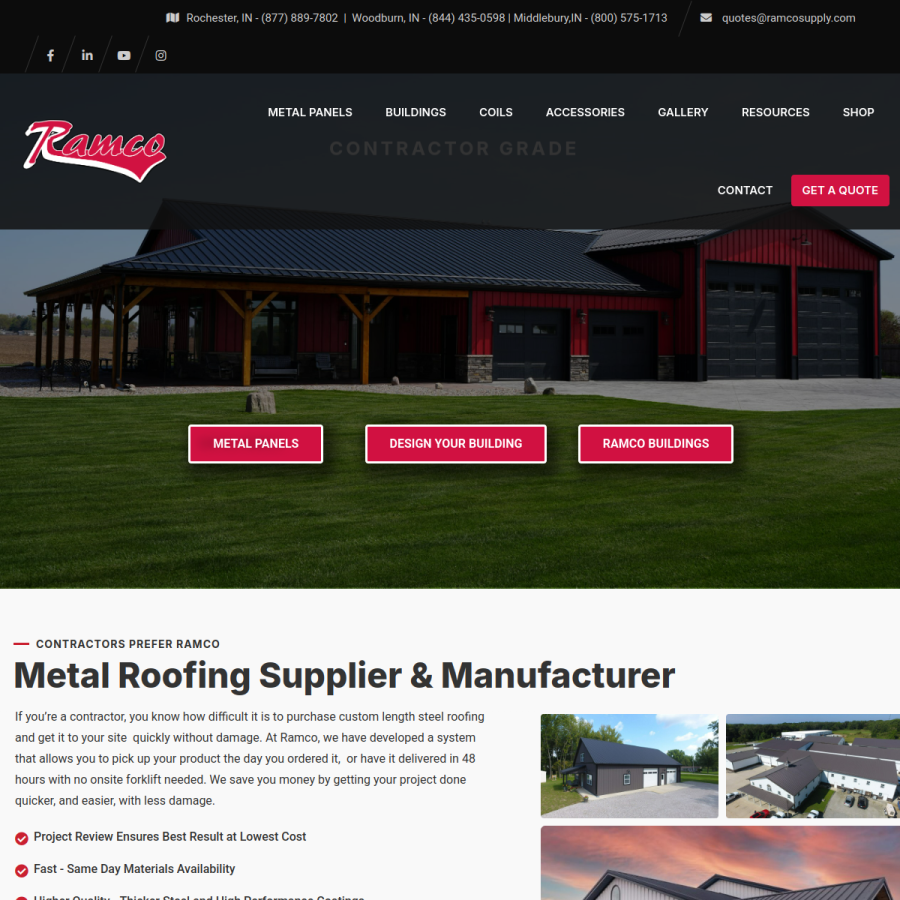 ramcosupply.com homepage screenshot
