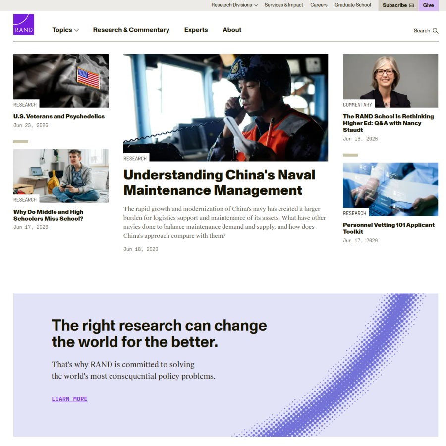 rand.org homepage screenshot