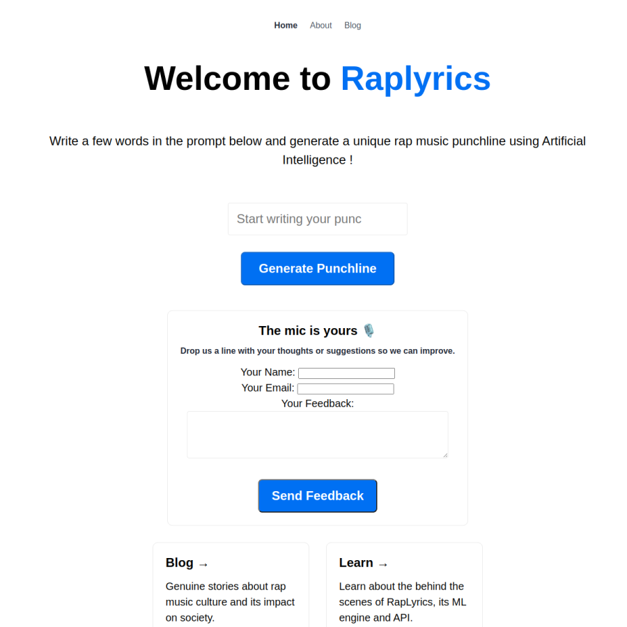 raplyrics.eu homepage screenshot
