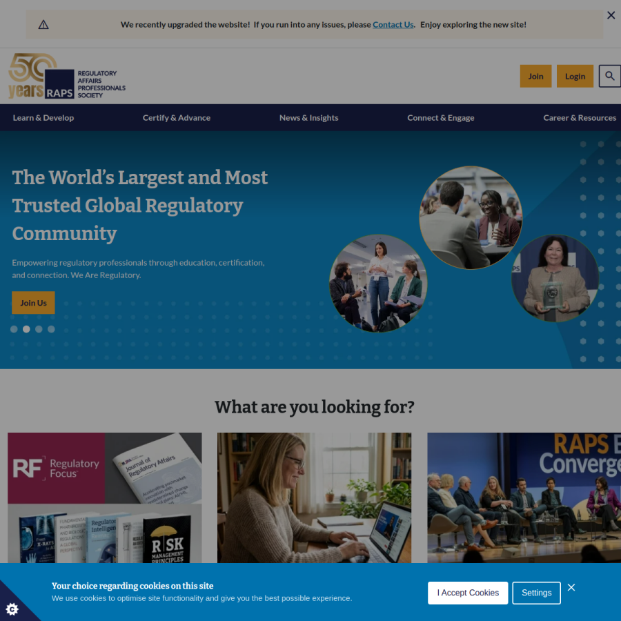 raps.org homepage screenshot
