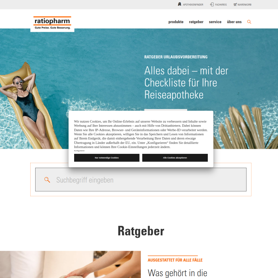 ratiopharm.de homepage screenshot