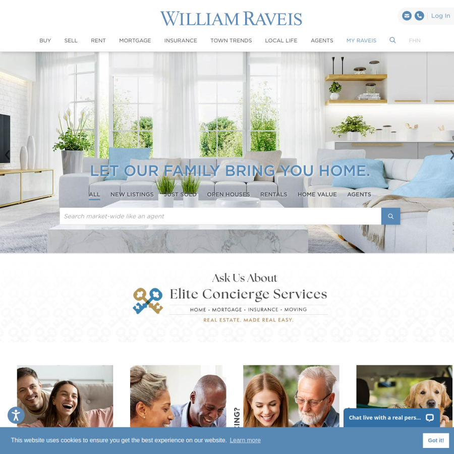 raveis.com homepage screenshot
