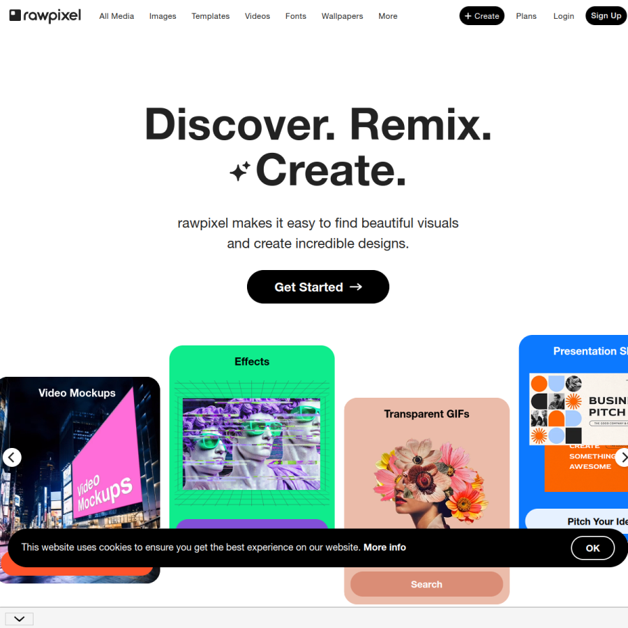 rawpixel.com homepage screenshot