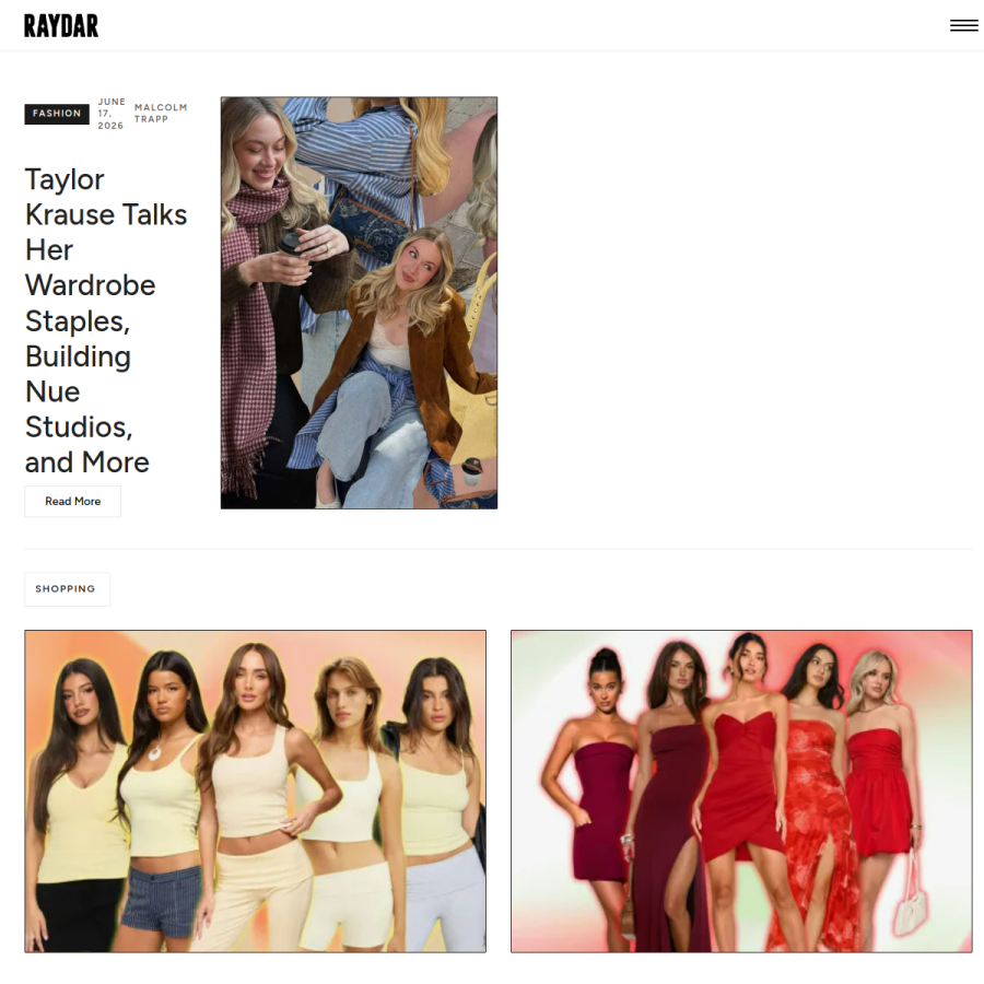 raydarmagazine.com homepage screenshot