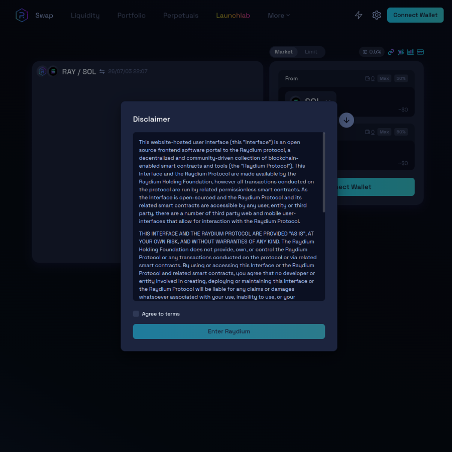 raydium.io homepage screenshot
