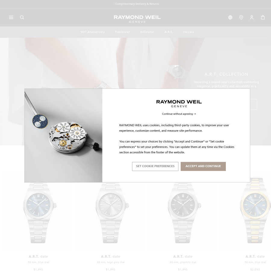 raymond-weil.com homepage screenshot