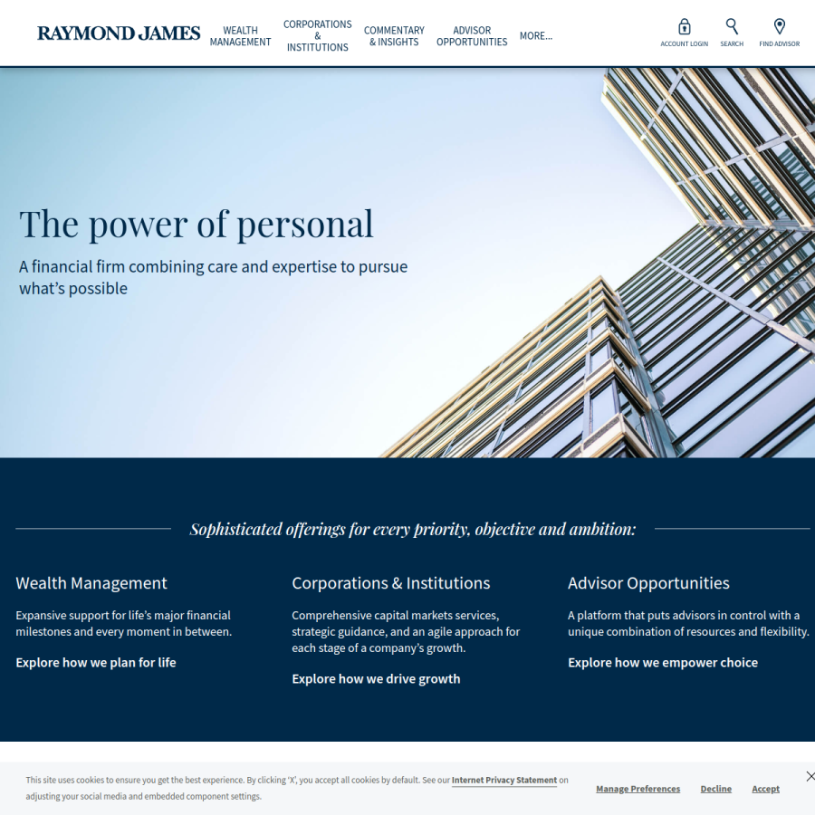 raymondjames.com homepage screenshot
