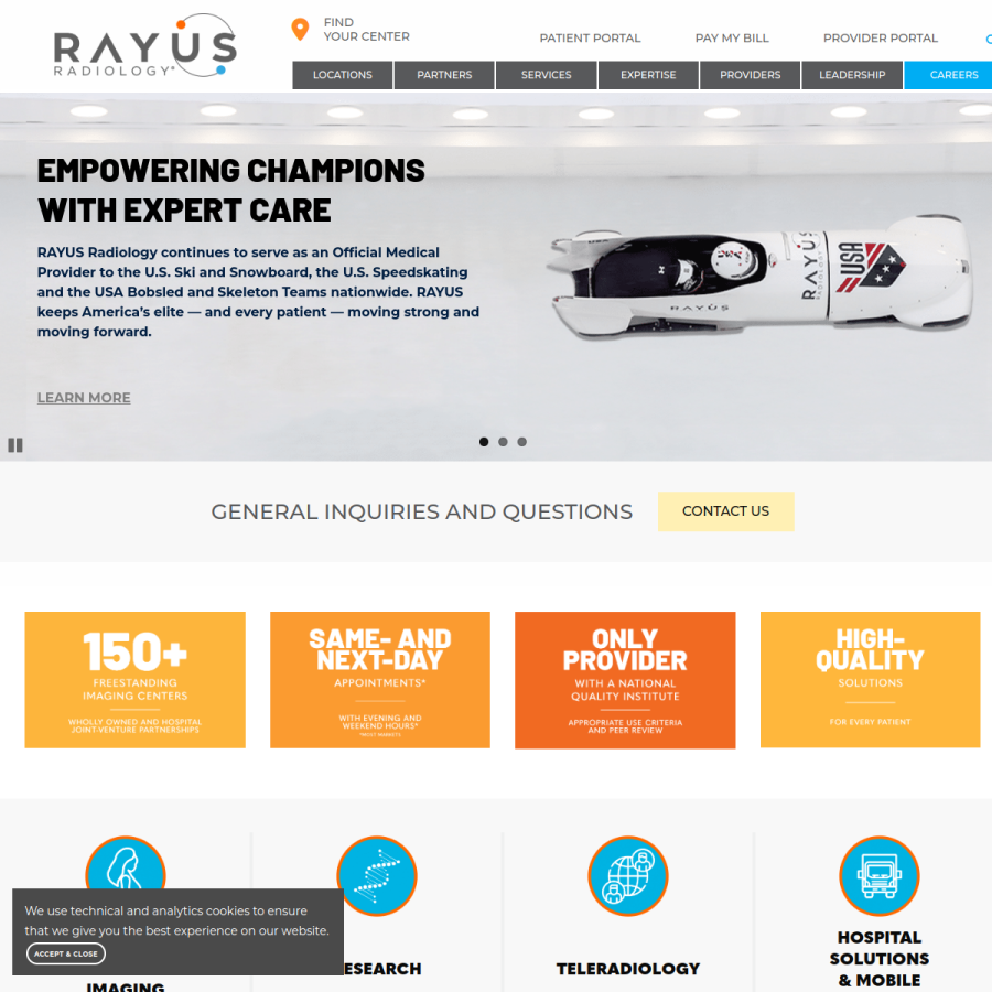 rayusradiology.com homepage screenshot