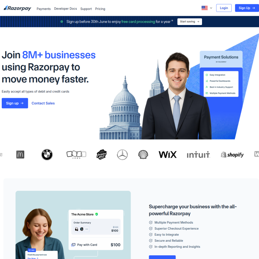 razorpay.com homepage screenshot