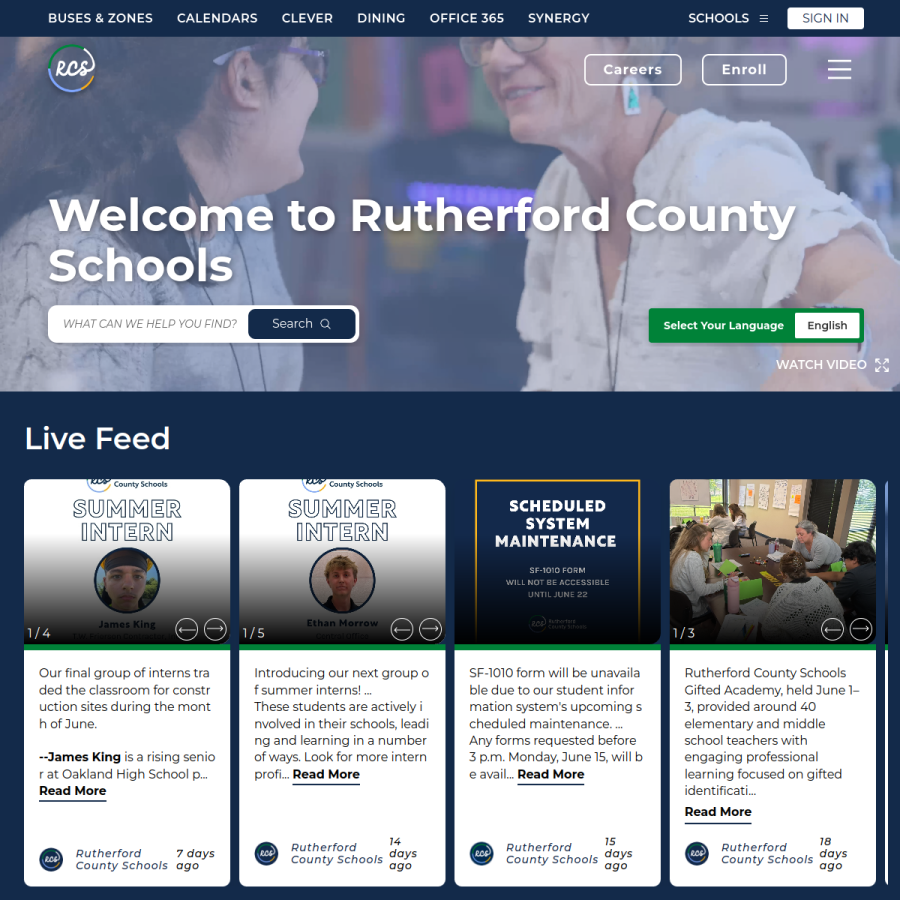 rcschools.net homepage screenshot