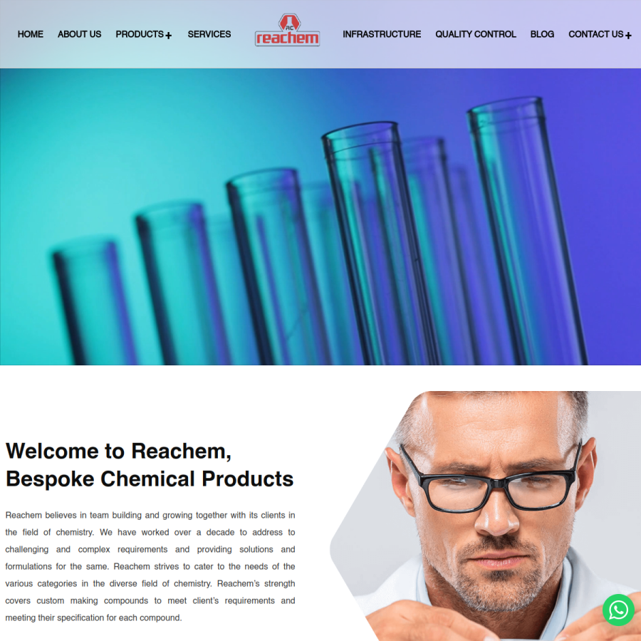 reachemchemicals.com homepage screenshot