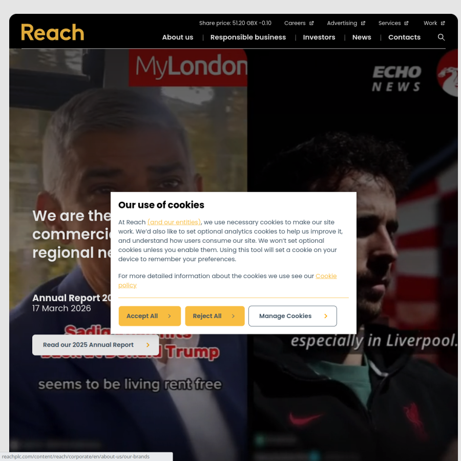 reachplc.com homepage screenshot