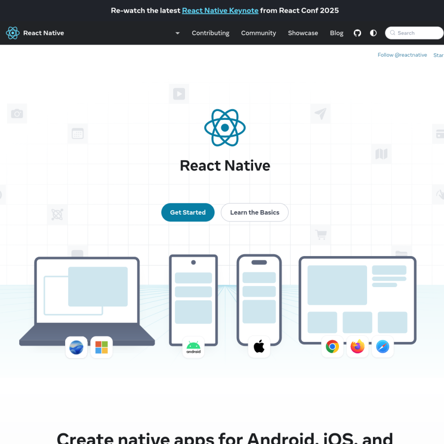reactnative.dev homepage screenshot