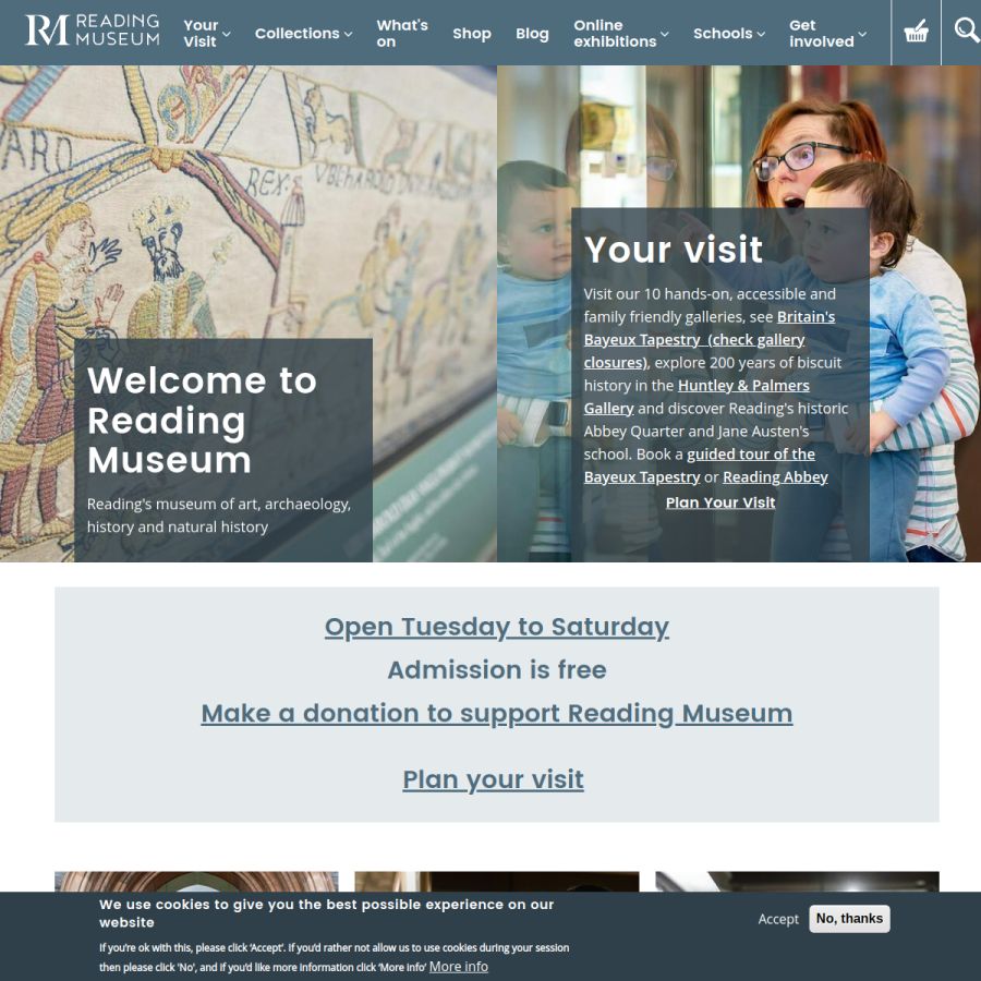readingmuseum.org.uk homepage screenshot