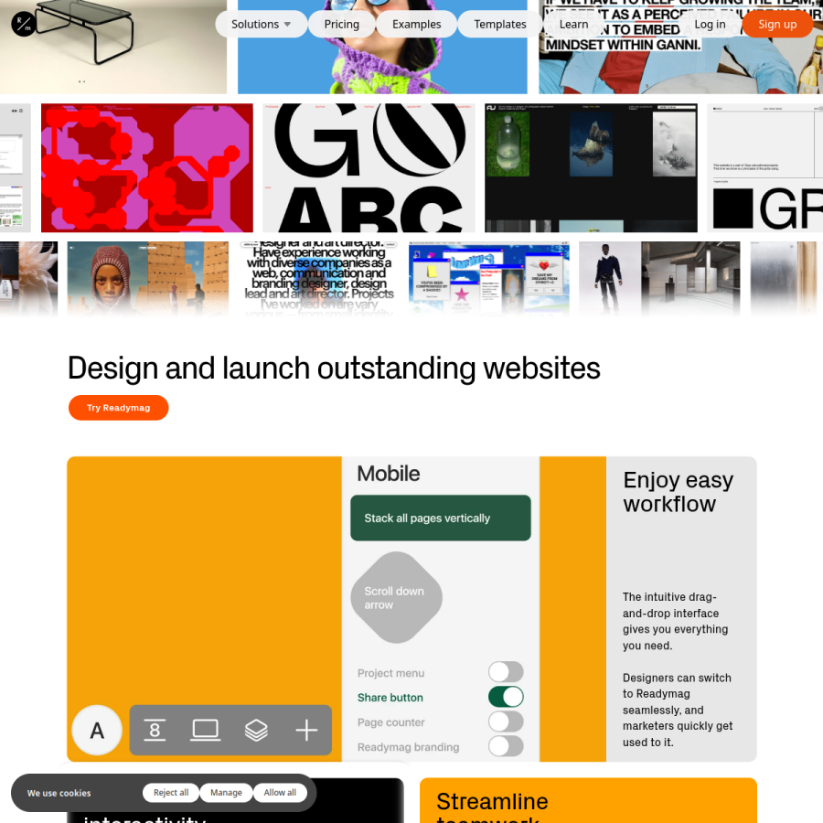 readymag.com homepage screenshot