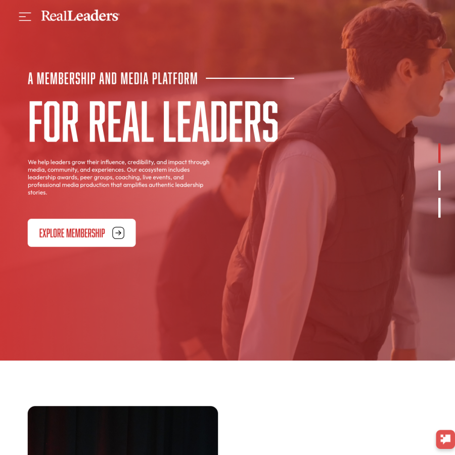real-leaders.com homepage screenshot