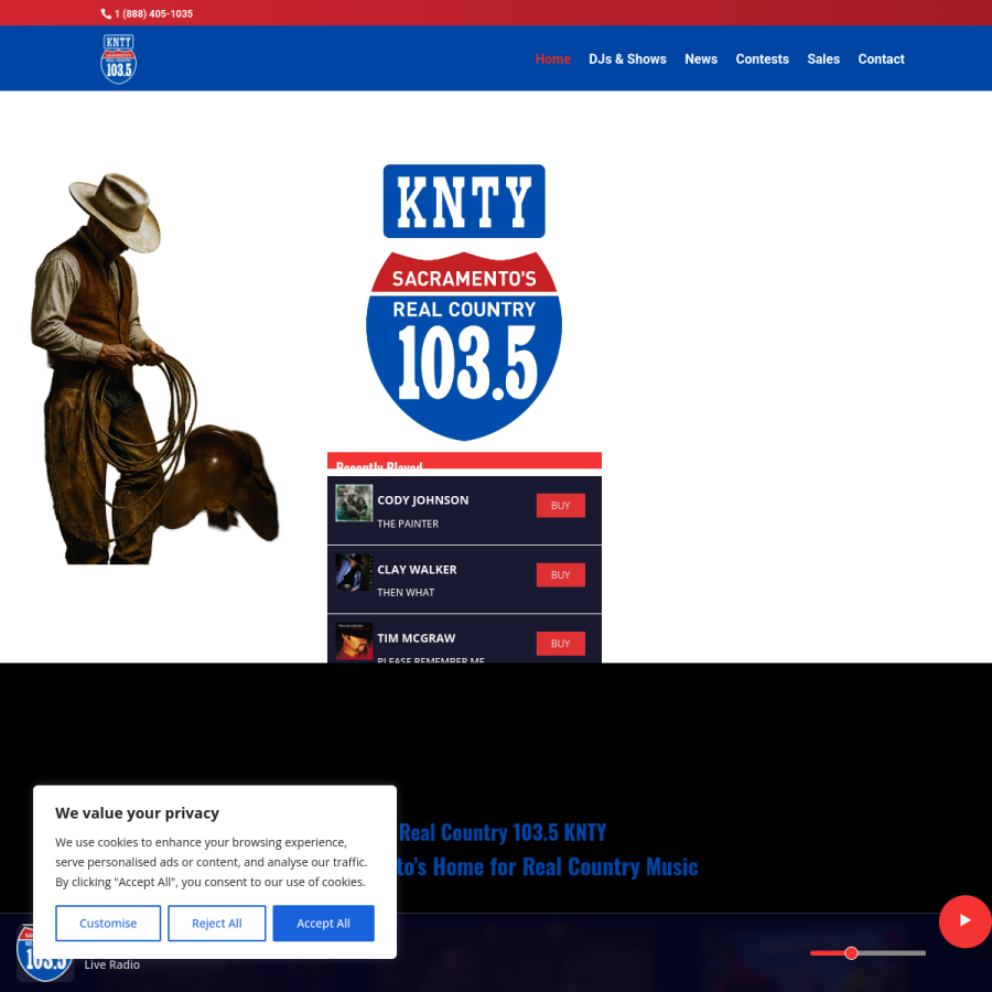 realcountry1035.com homepage screenshot