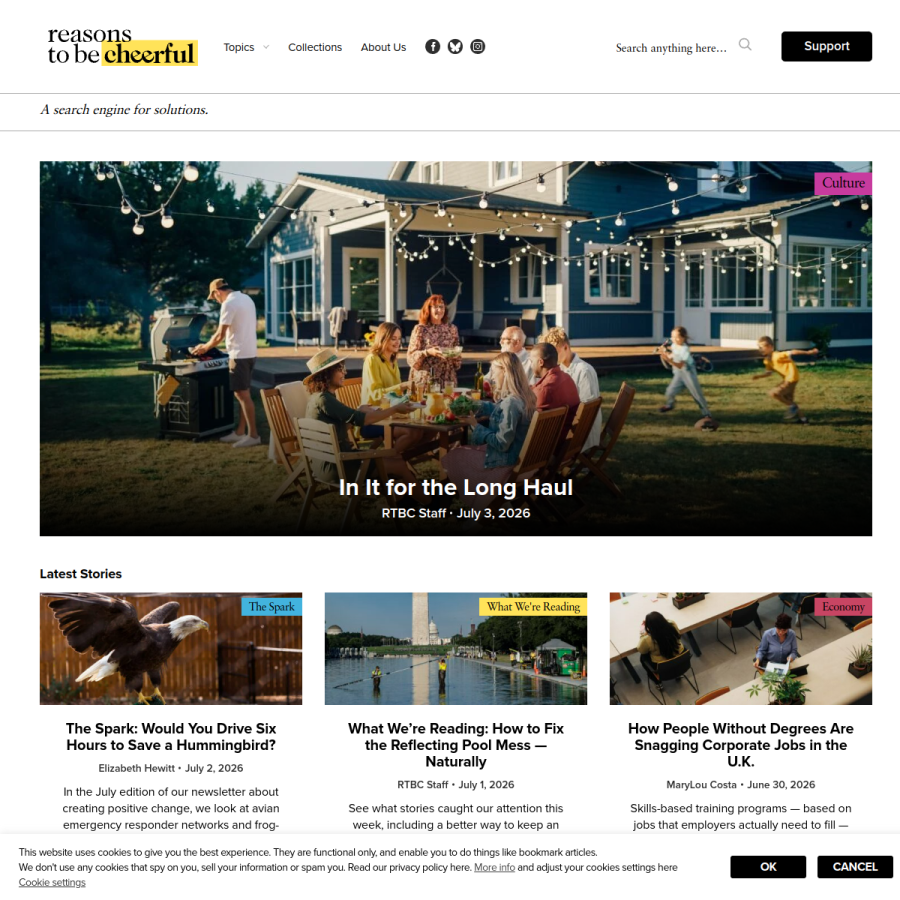reasonstobecheerful.world homepage screenshot