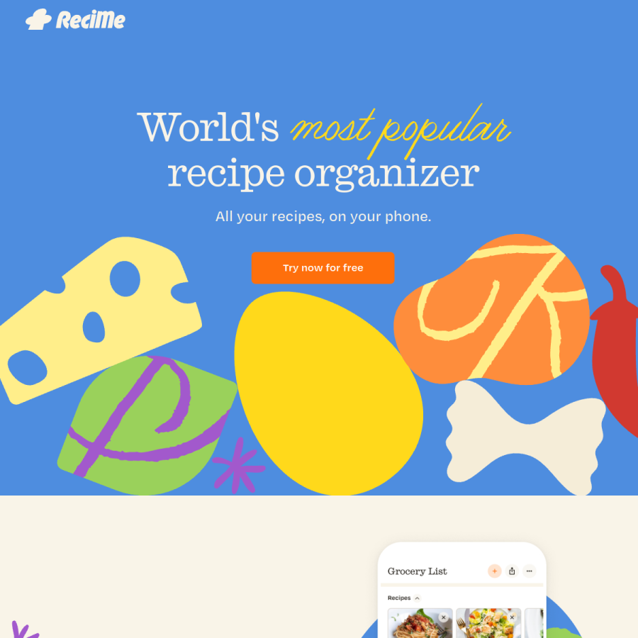 recime.app homepage screenshot