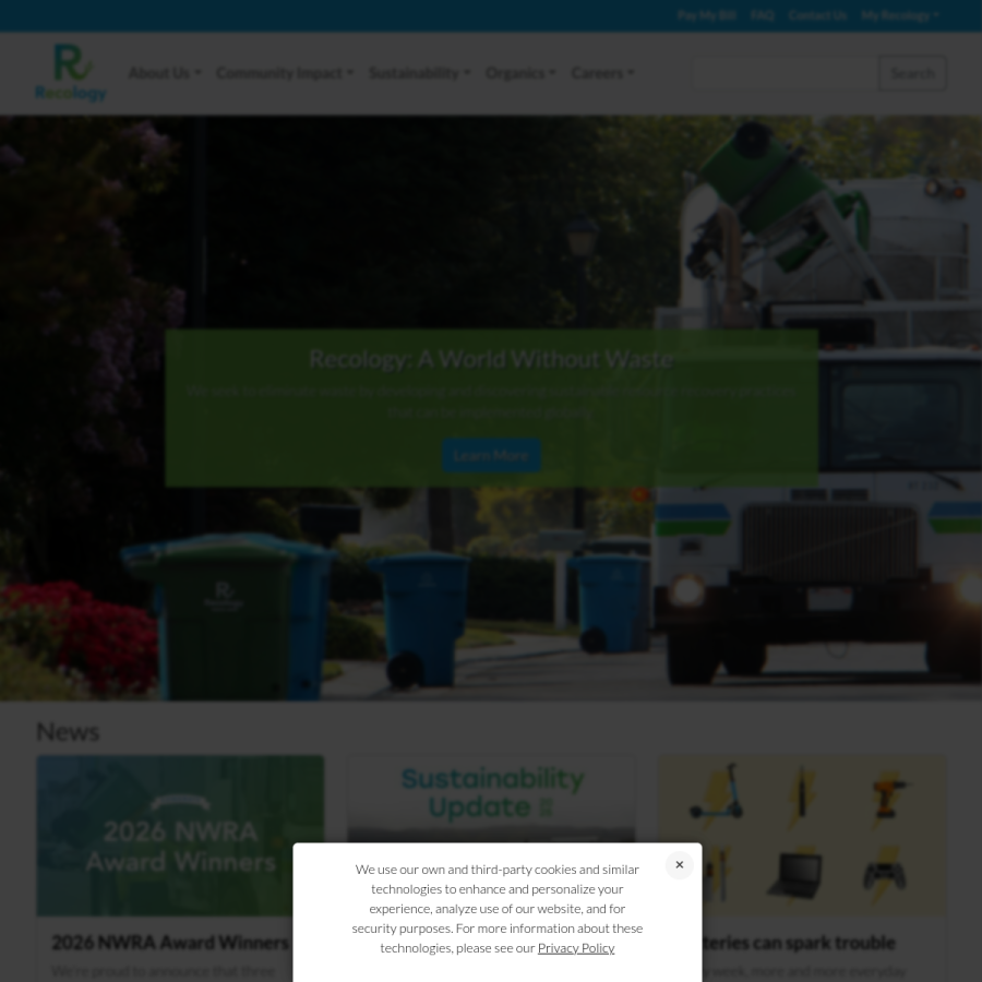 recology.com homepage screenshot