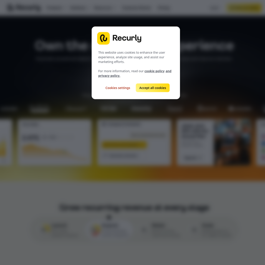 recurly.com homepage screenshot