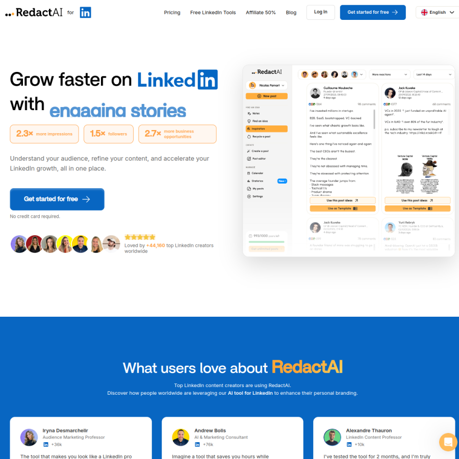 redactai.io homepage screenshot