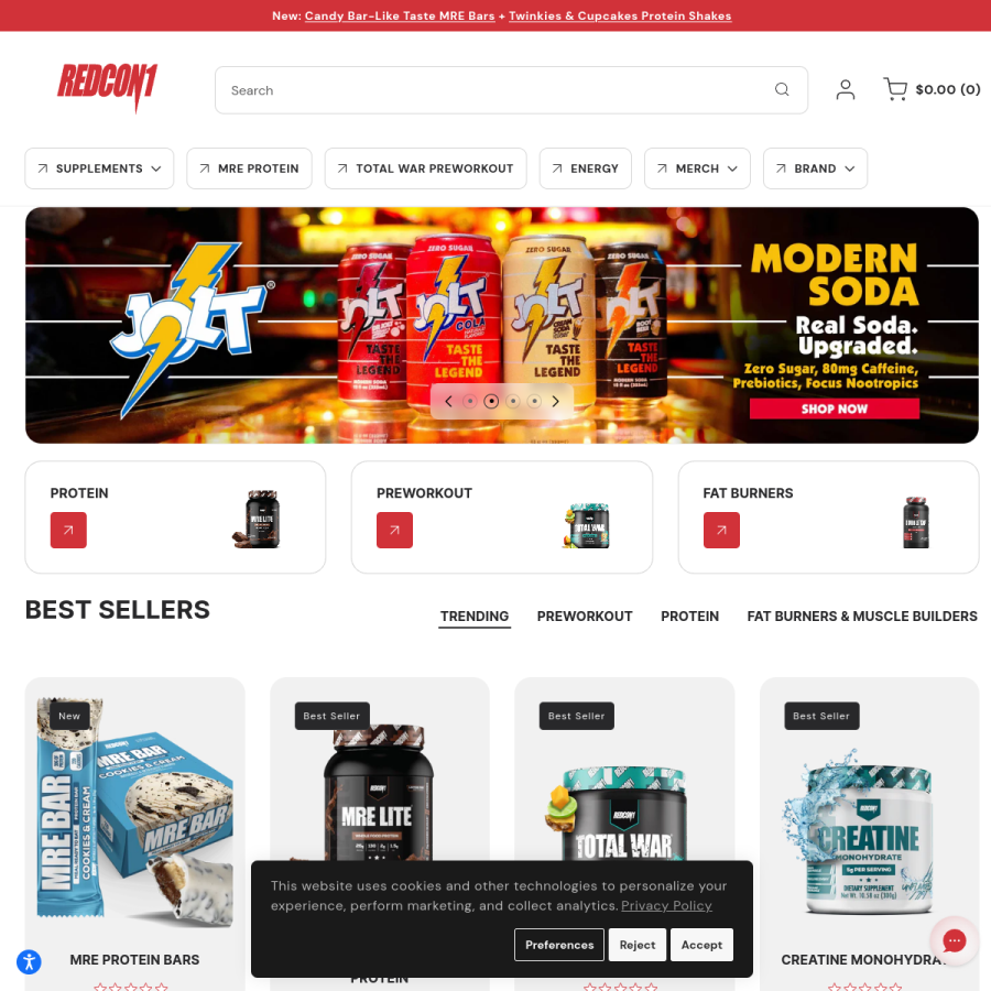 redcon1.com homepage screenshot