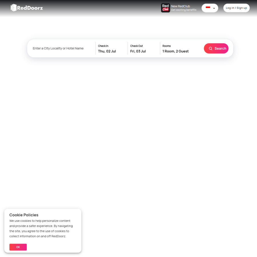 reddoorz.com homepage screenshot