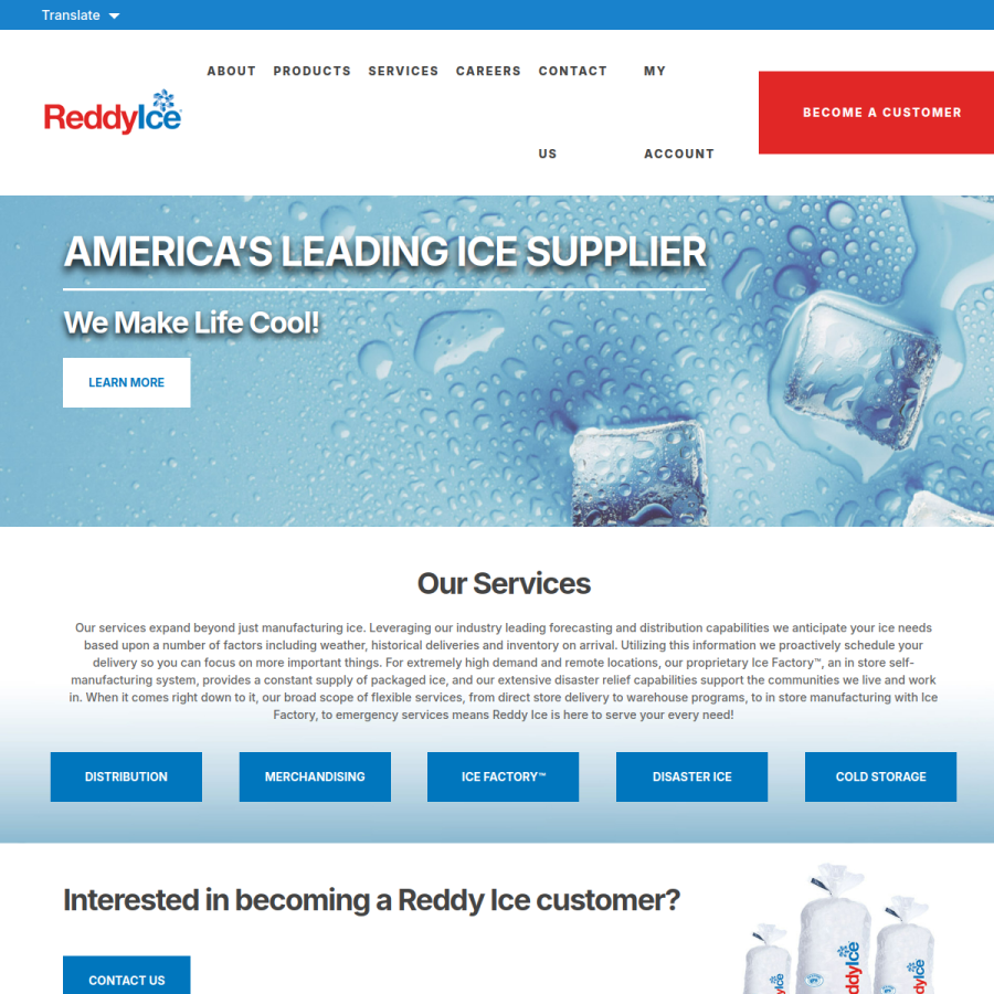 reddyice.com homepage screenshot