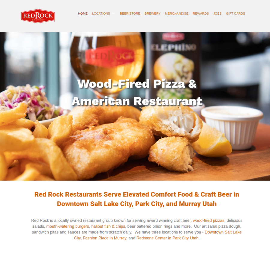 redrockbrewing.com homepage screenshot