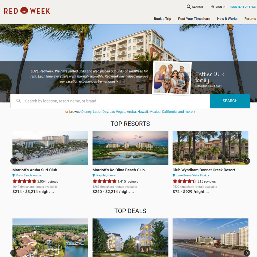 redweek.com homepage screenshot