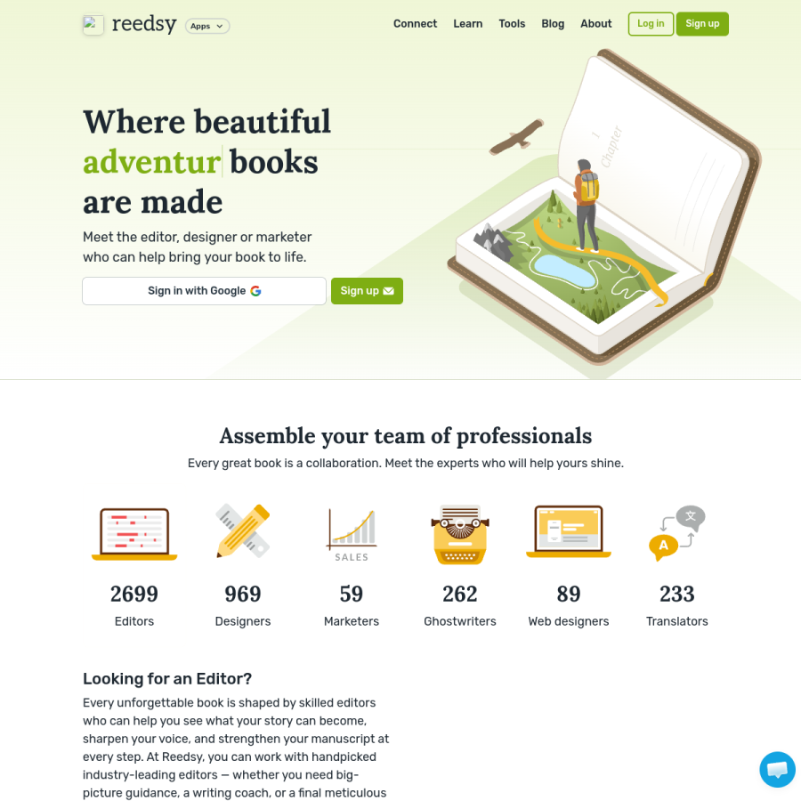 reedsy.com homepage screenshot