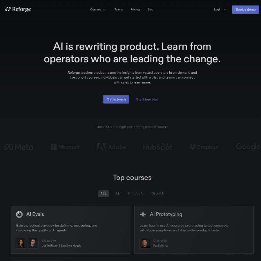 reforge.com homepage screenshot