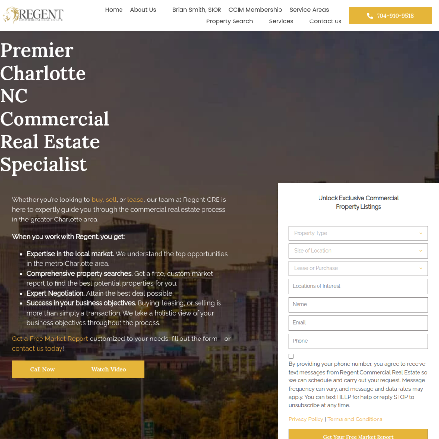 regentcre.com homepage screenshot