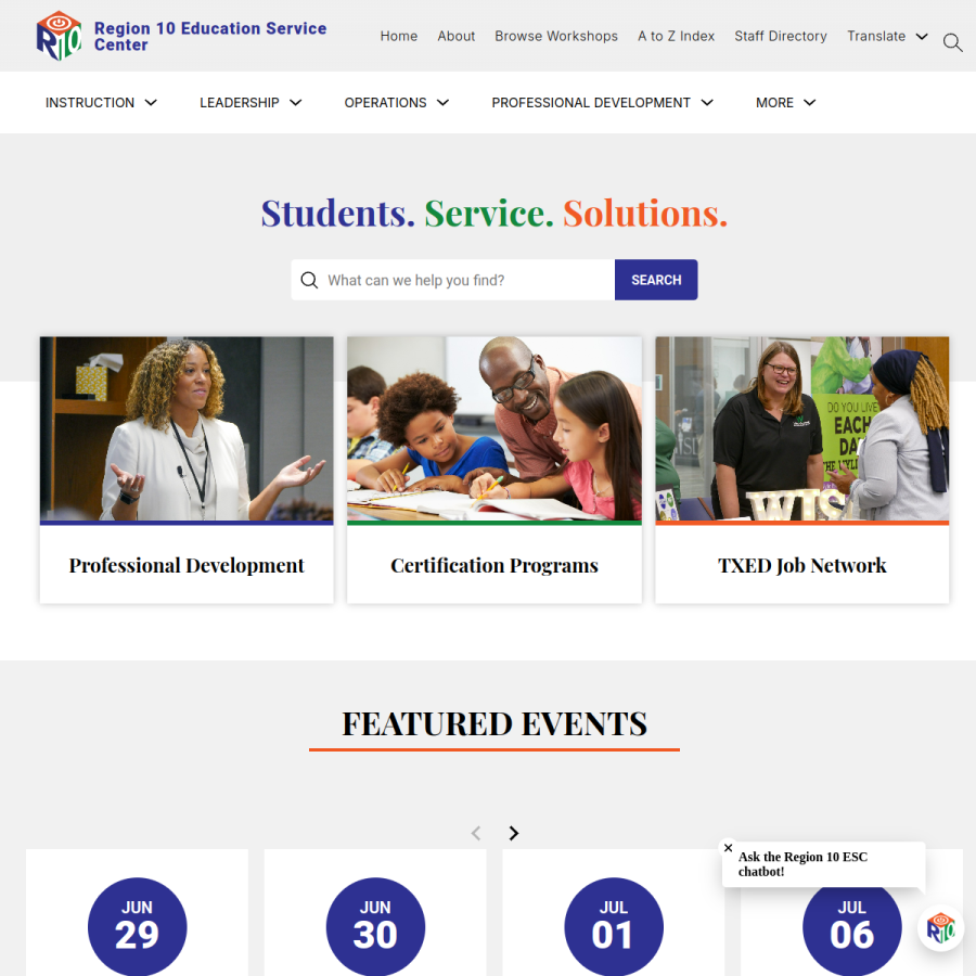 region10.org homepage screenshot